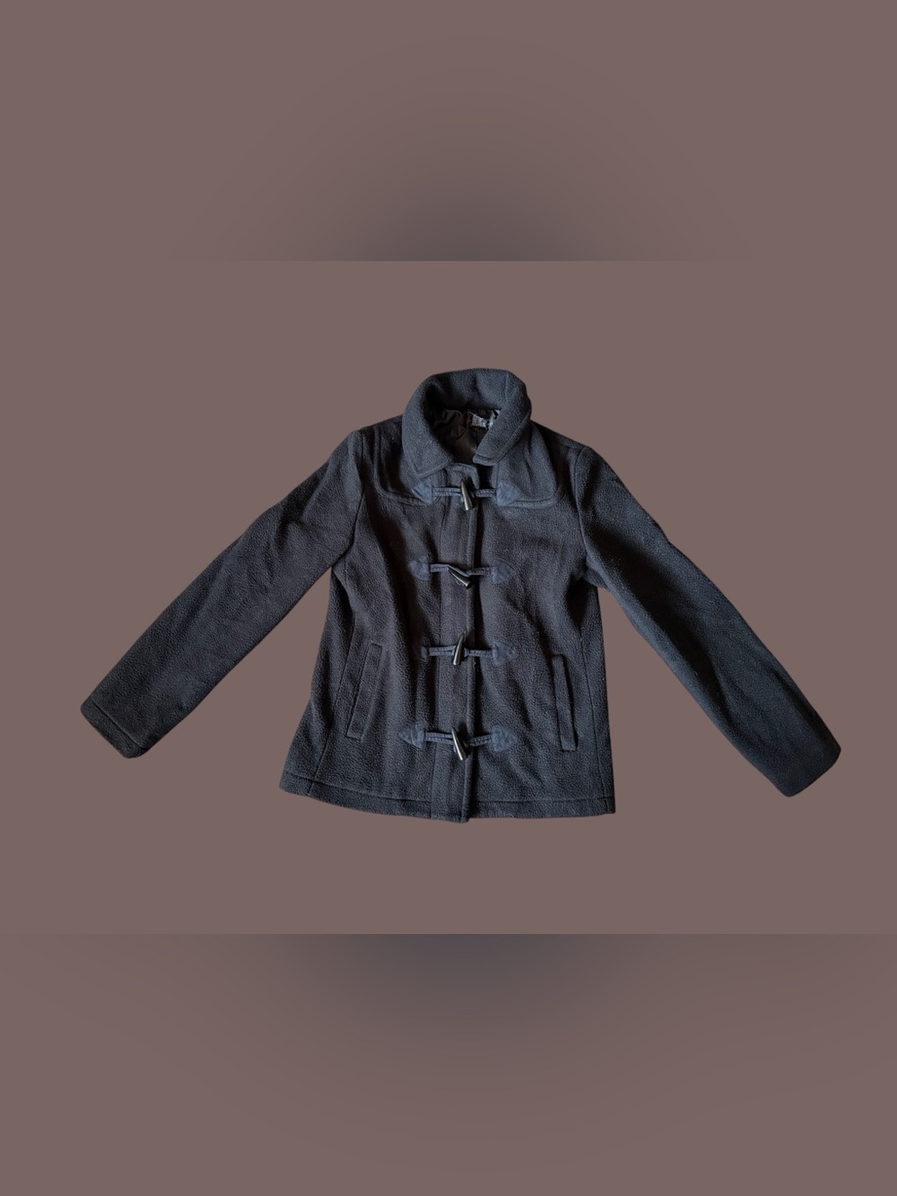 Xception Women’s Size Small Black Fleece Toggle Coat Jacket Lined